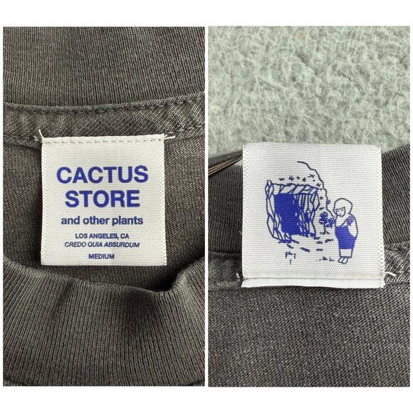 Cactus Store T Shirt Mens Medium Grey Stone Eaters True Mineral Long Sleeve LA 1 - Picture 4 of 9